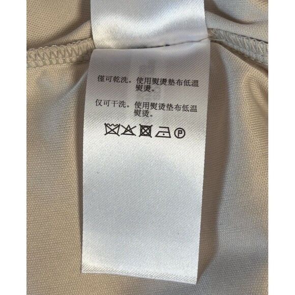 DKNY Cream Sleeveless Sheath Dress Women’s Size 4 Asymmetric Detail Exposed Zip - Picture 10 of 11